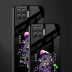 tokyo japan purple dragon black glass case for oppo f17 image-2