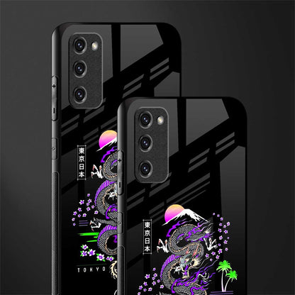 tokyo japan purple dragon black glass case for samsung galaxy s20 fe image-2