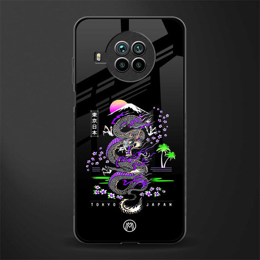 tokyo japan purple dragon black glass case for mi 10i image