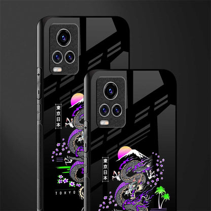 tokyo japan purple dragon black glass case for vivo v20 pro image-2