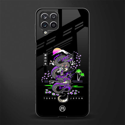 tokyo japan purple dragon black glass case for samsung galaxy m12 image