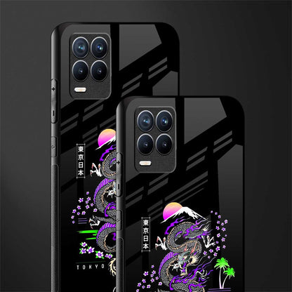 tokyo japan purple dragon black glass case for realme 8 4g image-2