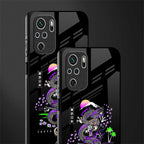 tokyo japan purple dragon black glass case for redmi note 10s image-2