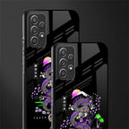 tokyo japan purple dragon black glass case for samsung galaxy a72 image-2