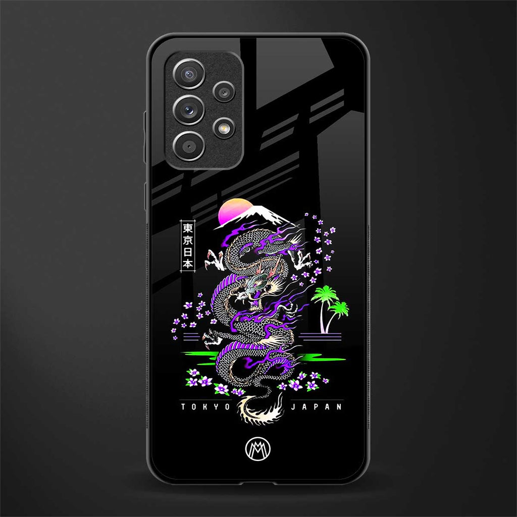 tokyo japan purple dragon black glass case for samsung galaxy a72 image
