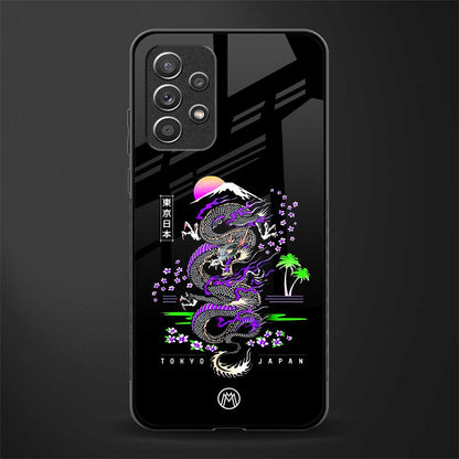 tokyo japan purple dragon black glass case for samsung galaxy a32 4g image