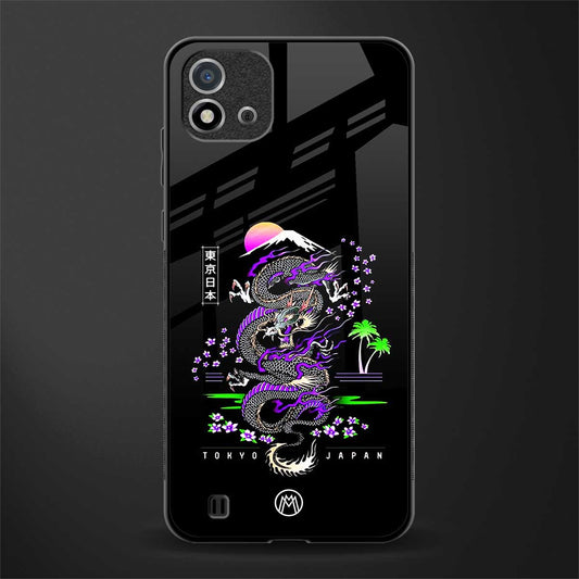 tokyo japan purple dragon black glass case for realme c20 image
