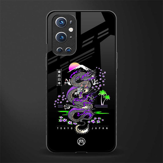 tokyo japan purple dragon black glass case for oneplus 9 pro image