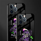 tokyo japan purple dragon black glass case for iphone 12 pro image-2