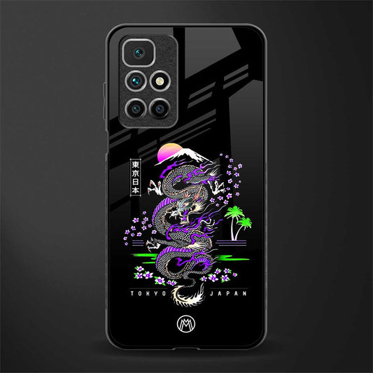 tokyo japan purple dragon black glass case for redmi 10 prime image