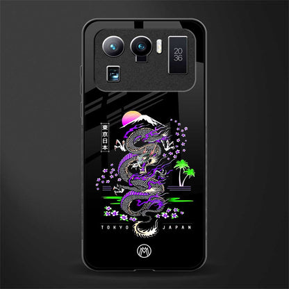 tokyo japan purple dragon black glass case for mi 11 ultra 5g image