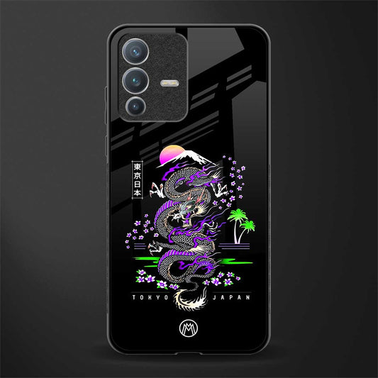 tokyo japan purple dragon black glass case for vivo v23 pro 5g image