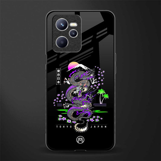 tokyo japan purple dragon black glass case for realme c35 image