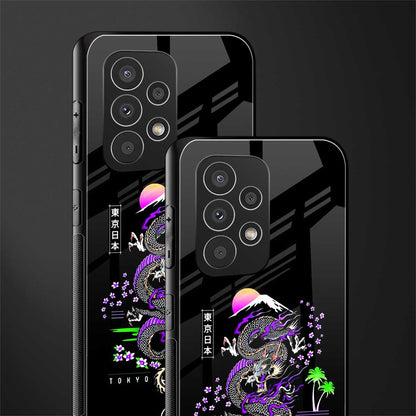 tokyo japan purple dragon black back phone cover | glass case for samsung galaxy a23