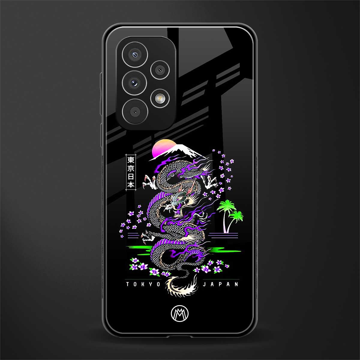 tokyo japan purple dragon black back phone cover | glass case for samsung galaxy a23