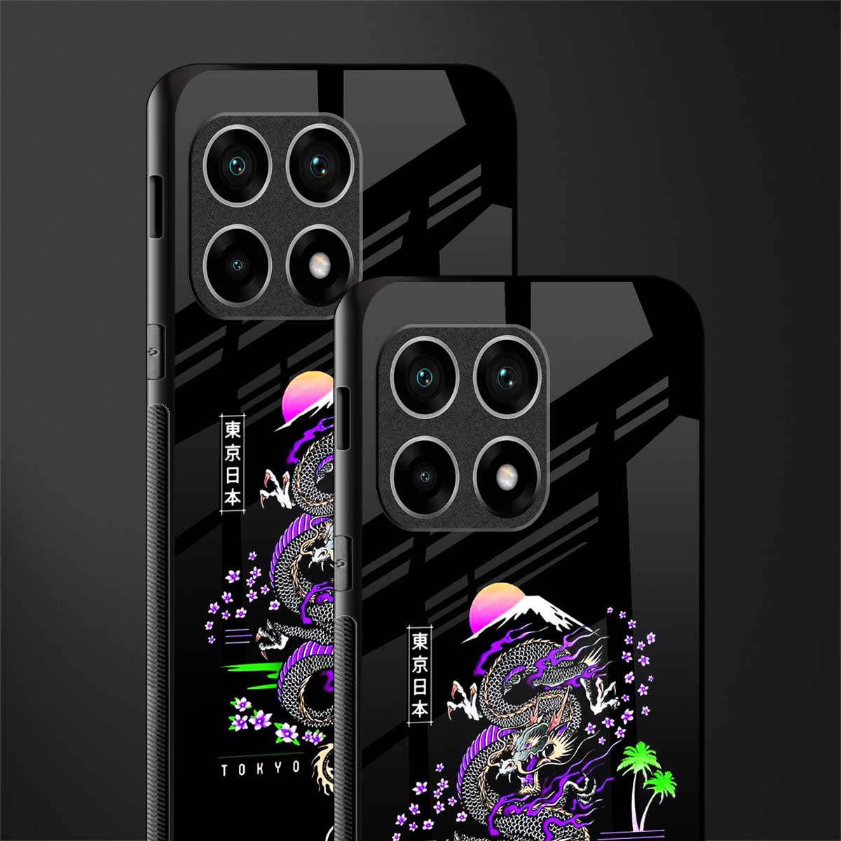 tokyo japan purple dragon black glass case for oneplus 10 pro 5g image-2