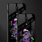 tokyo japan purple dragon black glass case for oneplus 7 image-2