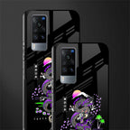 tokyo japan purple dragon black glass case for vivo x60 image-2