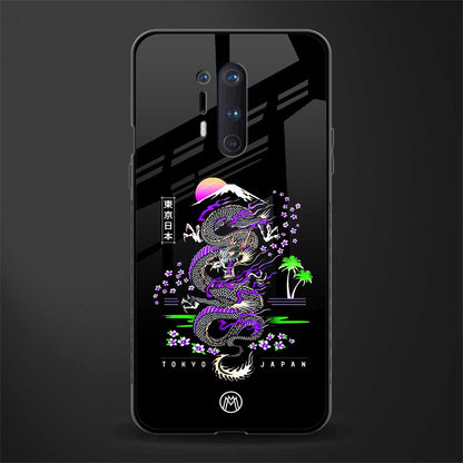 tokyo japan purple dragon black glass case for oneplus 8 pro image