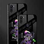 tokyo japan purple dragon black glass case for samsung a11 image-2