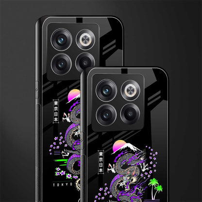 tokyo japan purple dragon black back phone cover | glass case for oneplus 10t