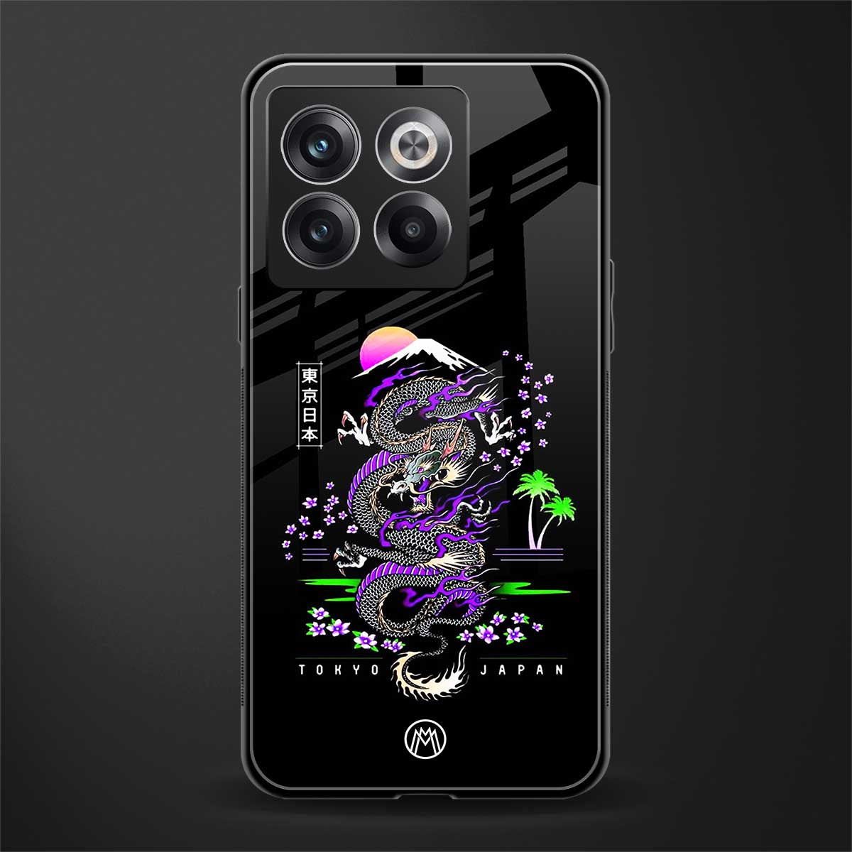tokyo japan purple dragon black back phone cover | glass case for oneplus 10t