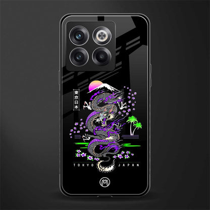 tokyo japan purple dragon black back phone cover | glass case for oneplus 10t