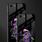 tokyo japan purple dragon black glass case for iphone 7 image-2