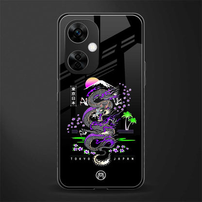 tokyo japan purple dragon black back phone cover | glass case for oneplus nord ce 3 lite
