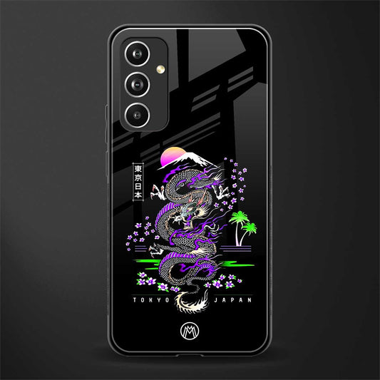 tokyo japan purple dragon black back phone cover | glass case for samsung galaxy a54 5g
