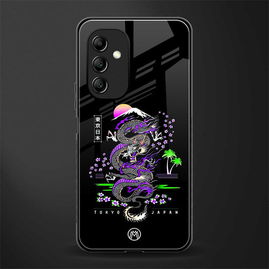 tokyo japan purple dragon black back phone cover | glass case for samsung galaxy a14 5g