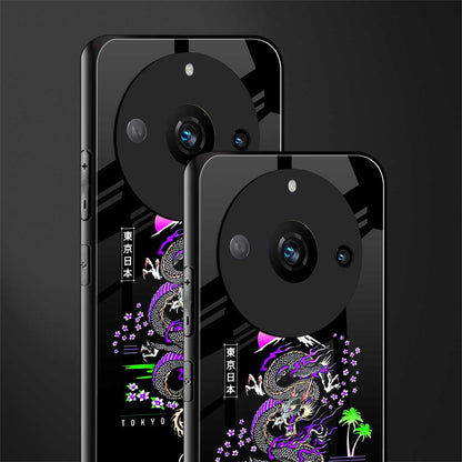 tokyo japan purple dragon black back phone cover | glass case for realme 11 pro 5g