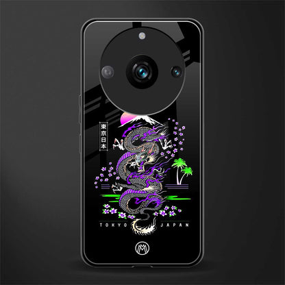 tokyo japan purple dragon black back phone cover | glass case for realme 11 pro 5g