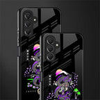 tokyo japan purple dragon black back phone cover | glass case for samsun galaxy a24 4g