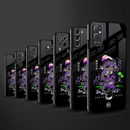 tokyo japan purple dragon black glass case for redmi 9c image-3