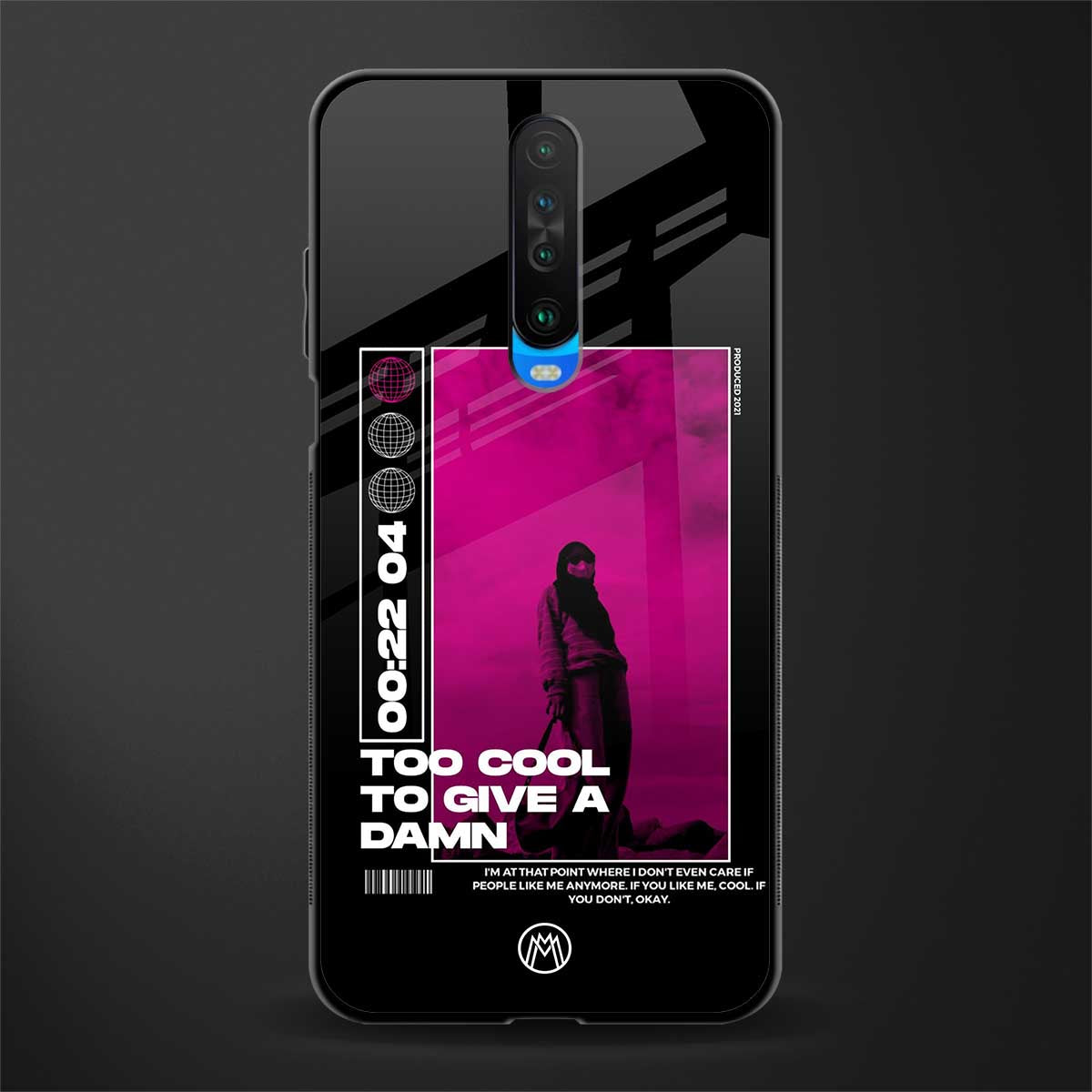 too cool to give a damn glass case for poco x2 image