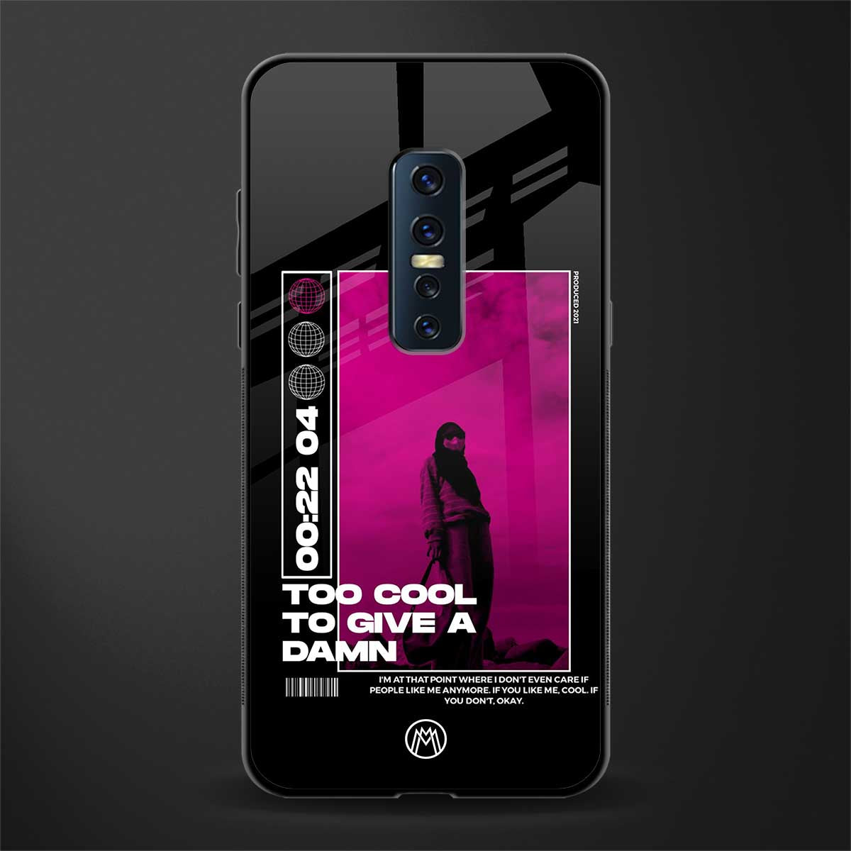 too cool to give a damn glass case for vivo v17 pro image