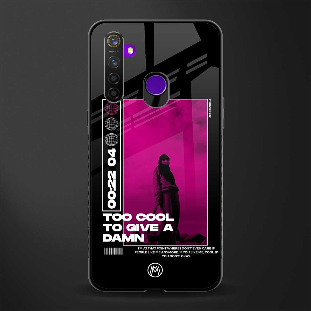 too cool to give a damn glass case for realme 5i image