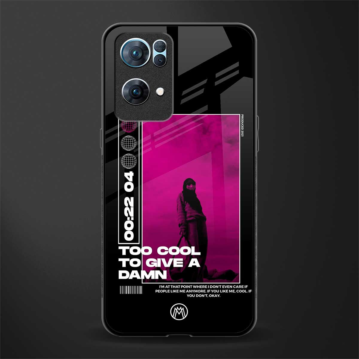 too cool to give a damn glass case for oppo reno7 pro 5g image