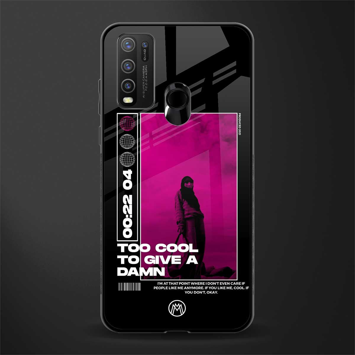 too cool to give a damn glass case for vivo y30 image