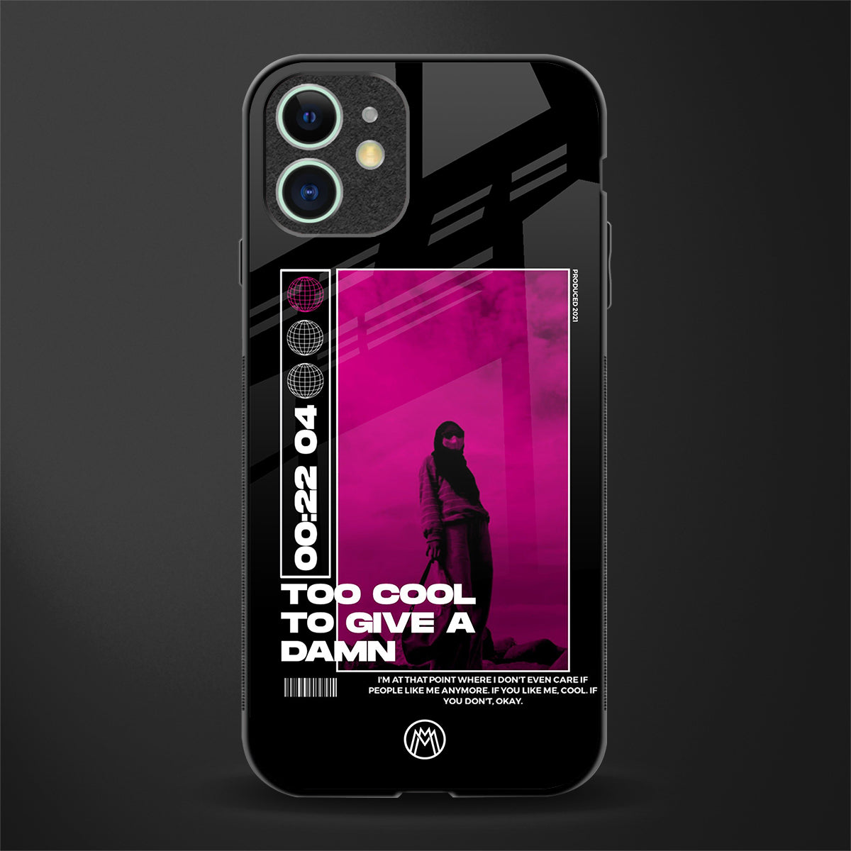 too cool to give a damn glass case for iphone 12 mini image