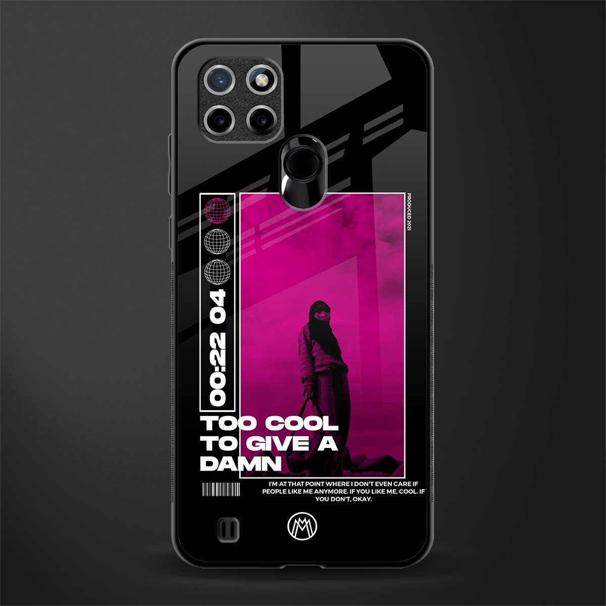 too cool to give a damn glass case for realme c21 image