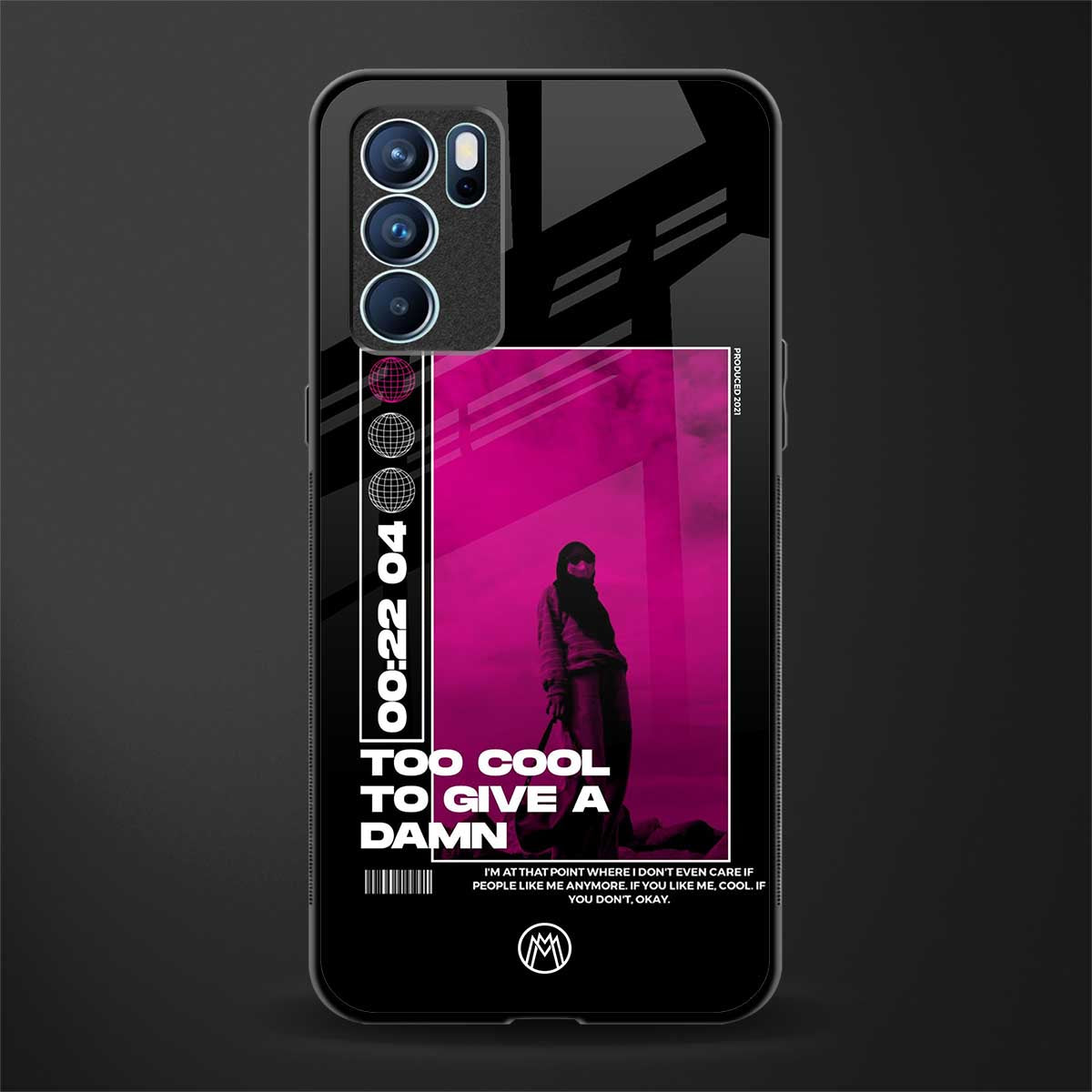 too cool to give a damn glass case for oppo reno6 5g image