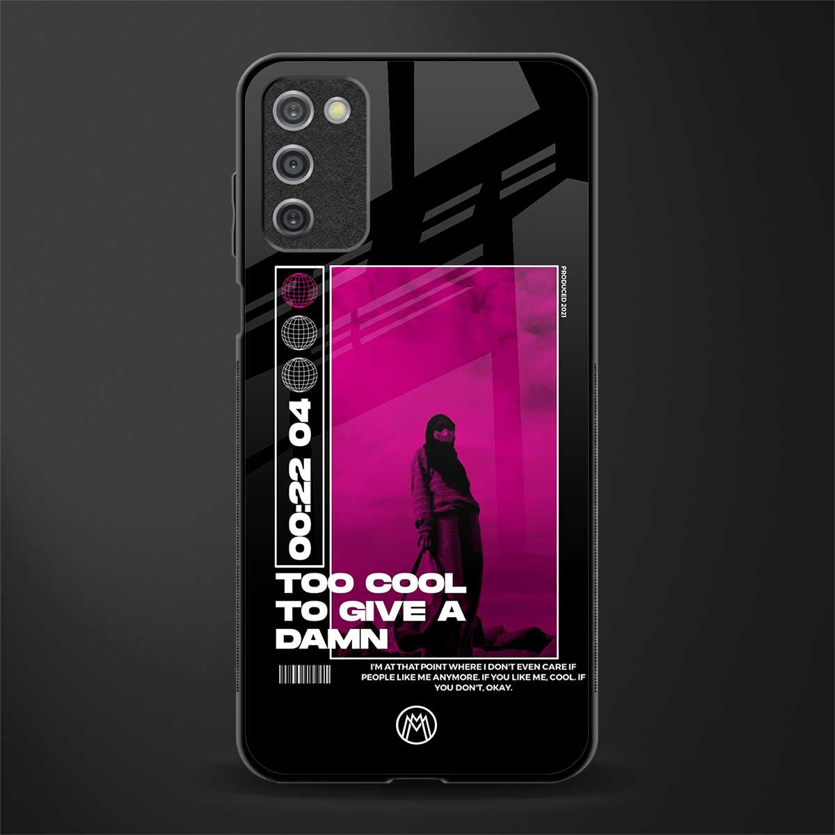 too cool to give a damn glass case for samsung galaxy a03s image