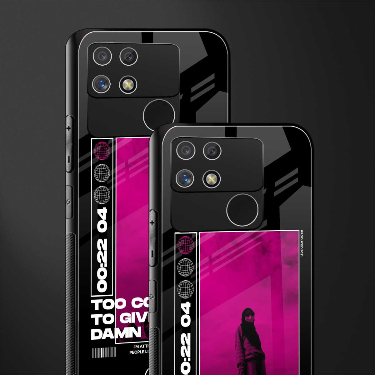 too cool to give a damn back phone cover | glass case for realme narzo 50a