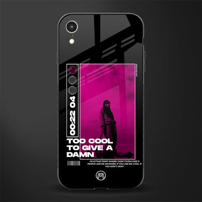 too cool to give a damn glass case for iphone xr image