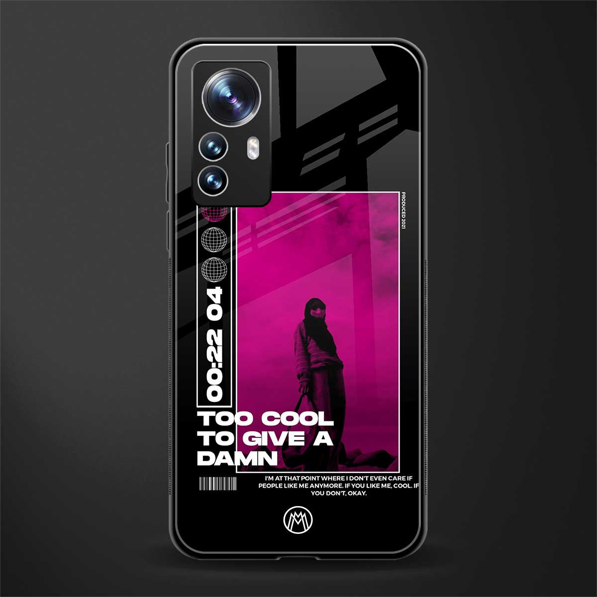 too cool to give a damn back phone cover | glass case for xiaomi 12 pro