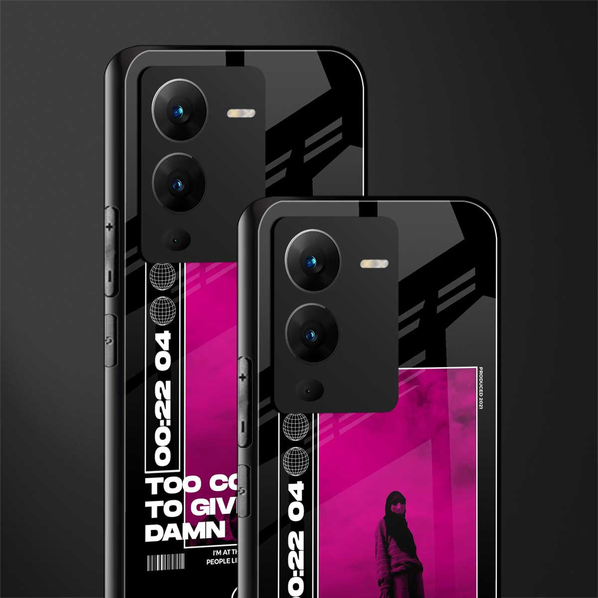 too cool to give a damn back phone cover | glass case for vivo v25 pro 5g