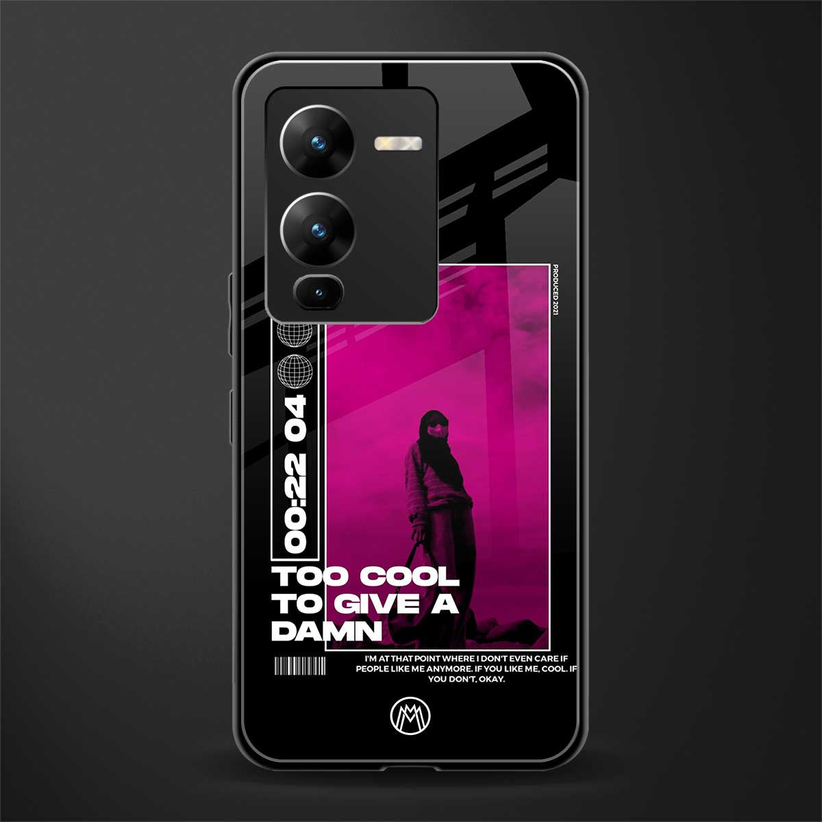 too cool to give a damn back phone cover | glass case for vivo v25 pro 5g