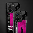 too cool to give a damn back phone cover | glass case for vivo y35 4g